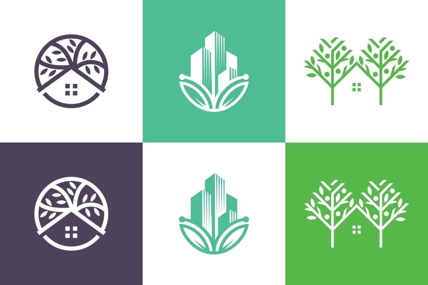 Natur Haus Design Element Vektor Symbol Sammlung mit kreativ Idee