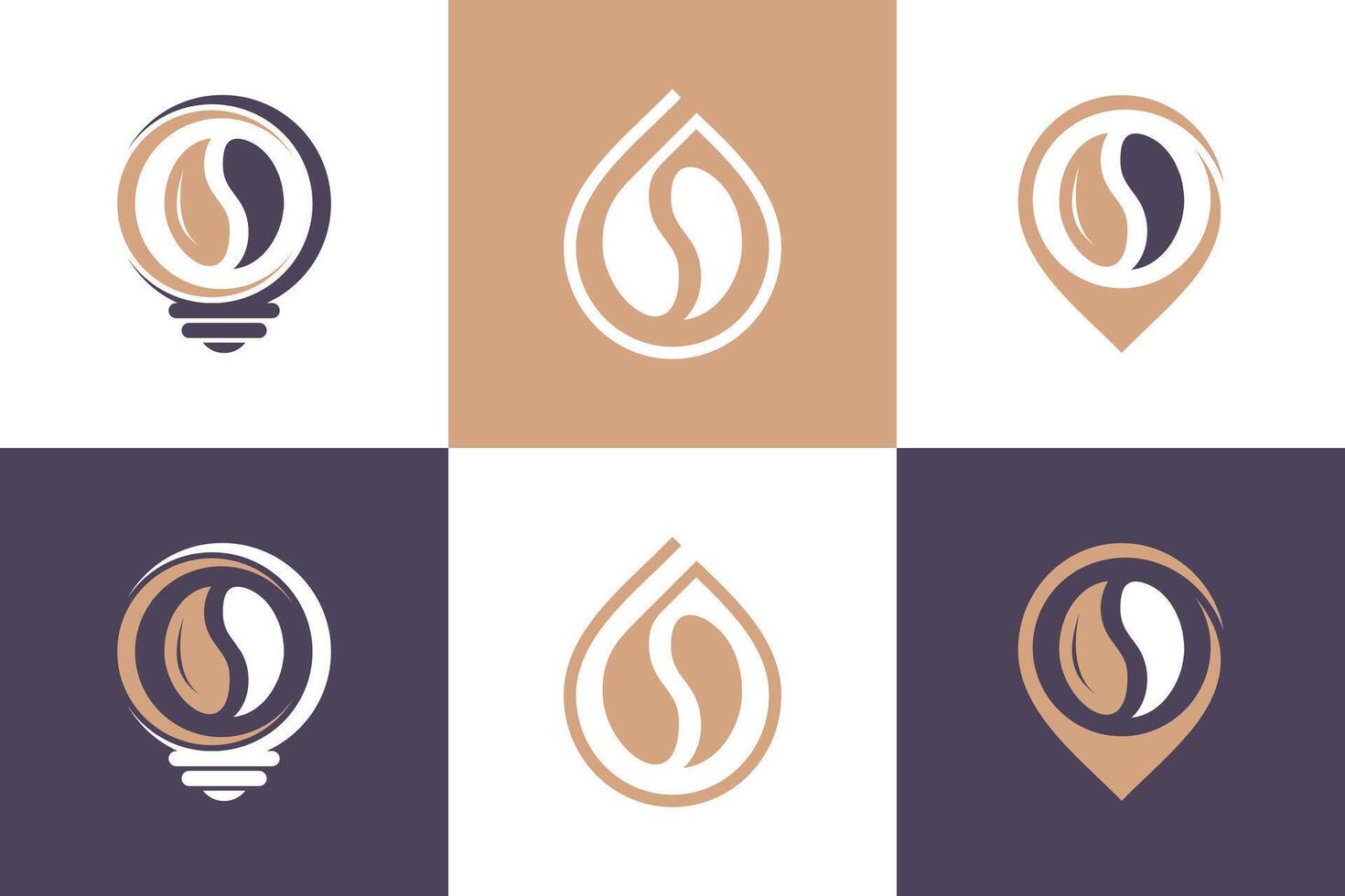 einstellen von Kaffee Design Element Vektor Symbol Konzept