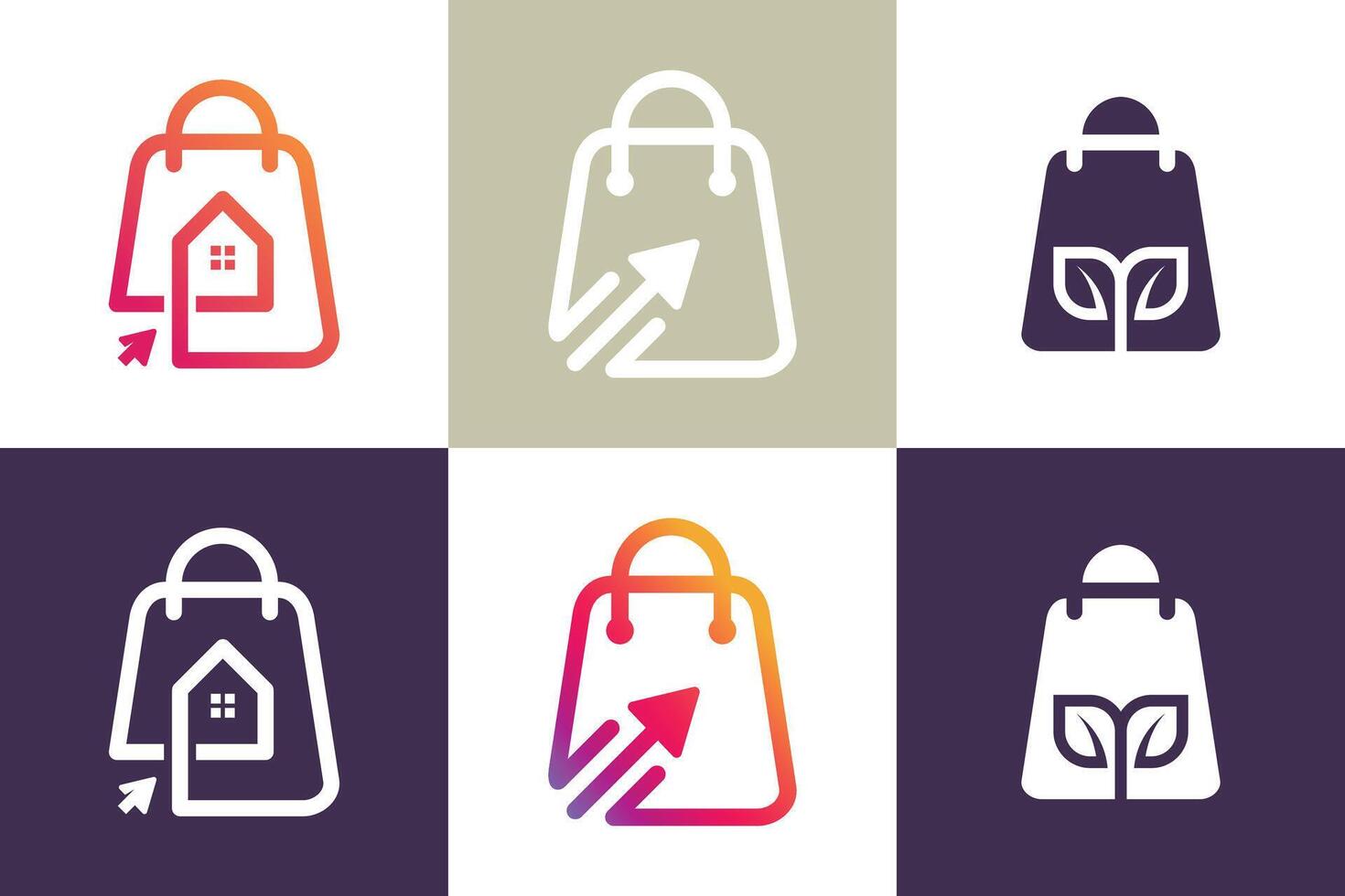 Geschäft Tasche Design Element Vektor Symbol Sammlung mit kreativ Idee