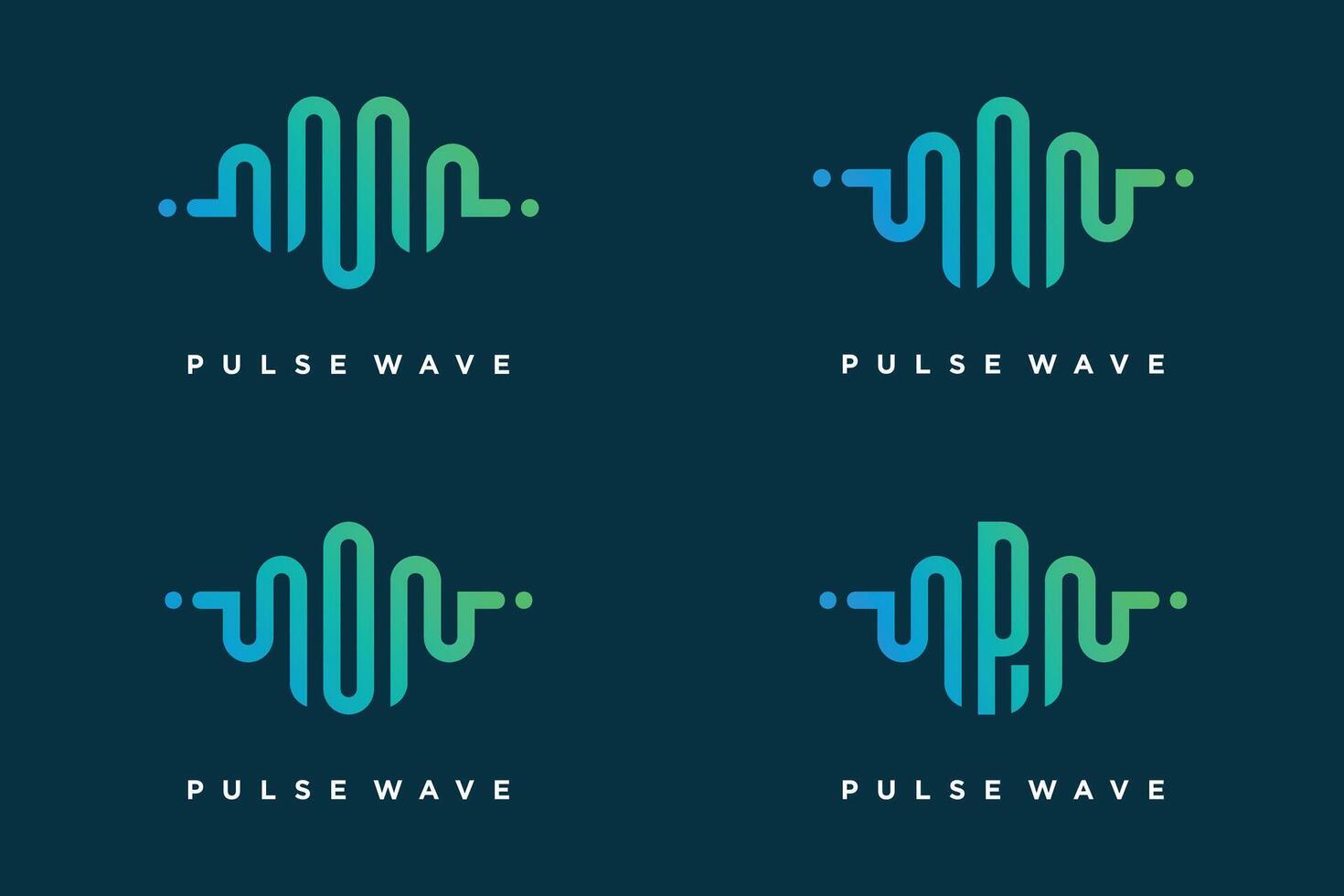 puls med brev m, n, o, p design element vektor ikon begrepp