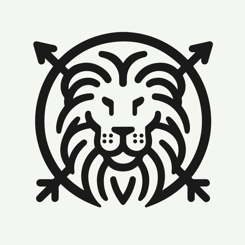 lejon huvud maskot logotyp vektor