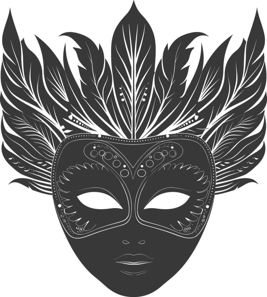 ai generiert Silhouette Maske zum das Maskerade schwarz Farbe nur vektor