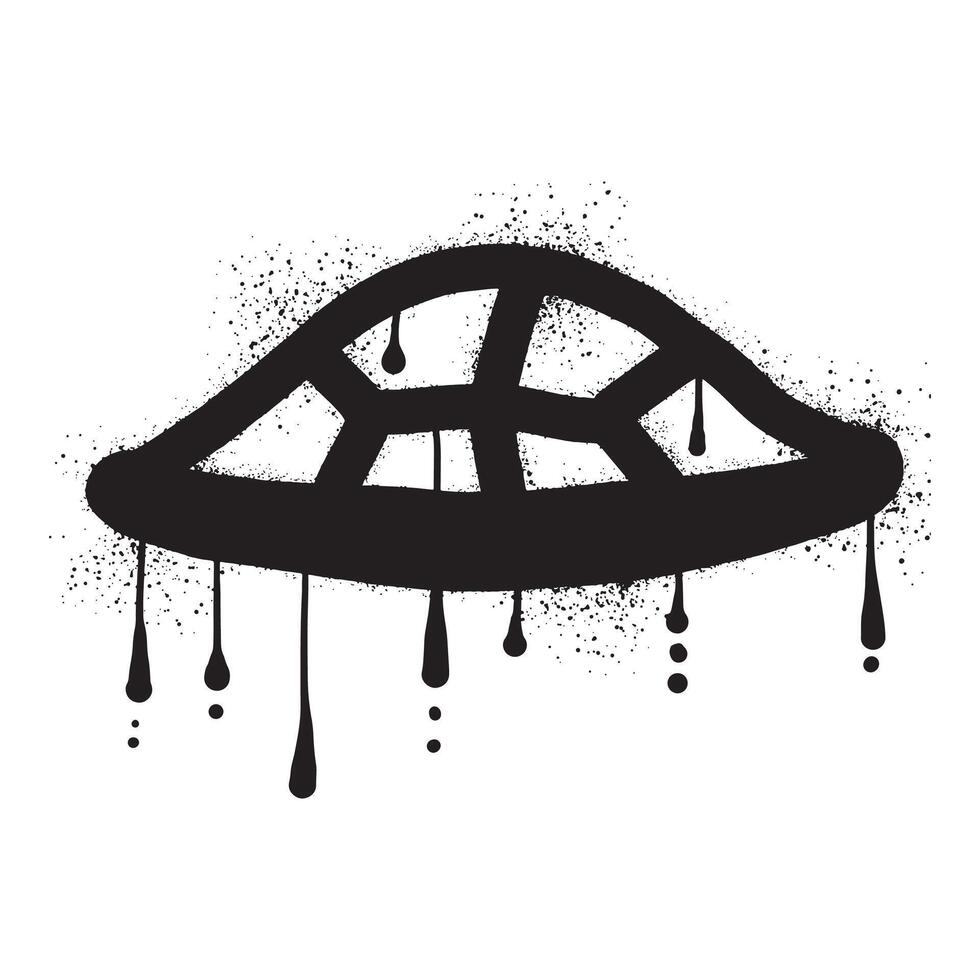 Schildkröte Schale Graffiti mit schwarz sprühen Farbe vektor