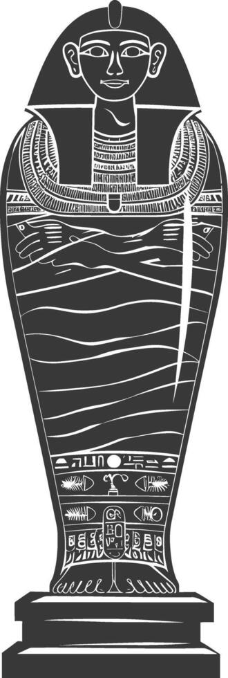 ai genererad silhuett gammal egypten sarkofag svart Färg endast vektor