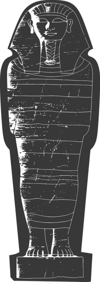 ai genererad silhuett gammal egypten sarkofag svart Färg endast vektor