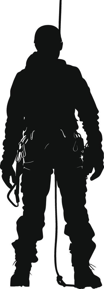 ai generiert Silhouette Klettern Mann schwarz Farbe nur voll Körper vektor