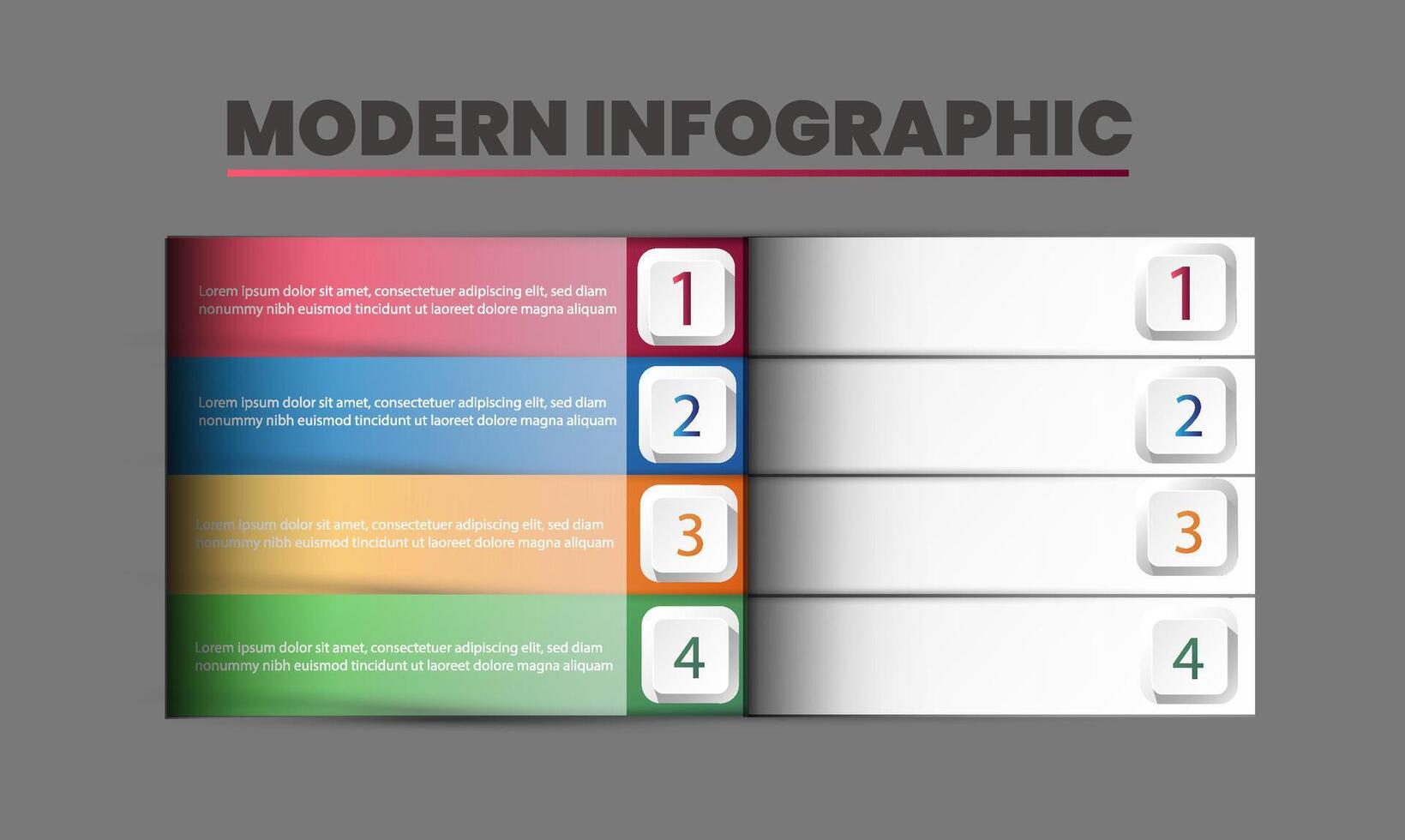 modern infographic 4 element. elegant 4 steg modern infographic vektor illustration