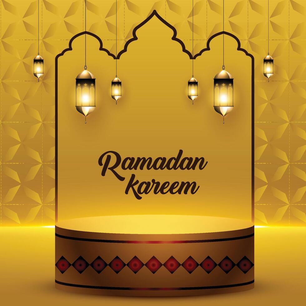 golden Farbe Ramadan kareem Vektor Vorlage Design