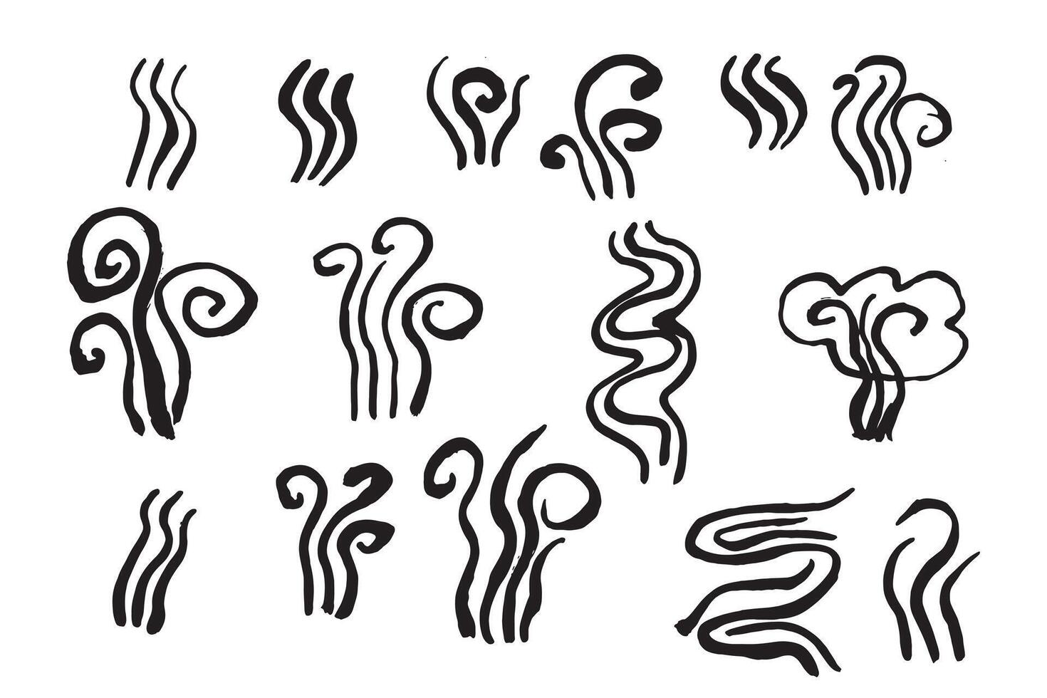 abstrakt skiss-stil rök symbol illustration för begrepp design vektor