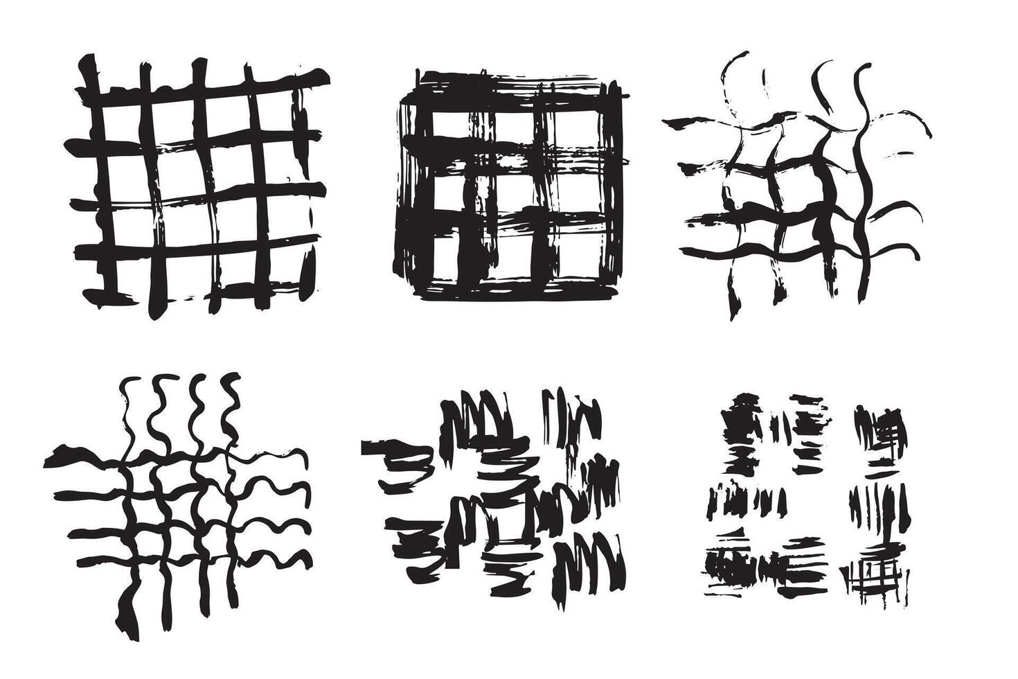 abstrakt bläck mönster, hand dragen svart penseldrag på en tom duk vektor