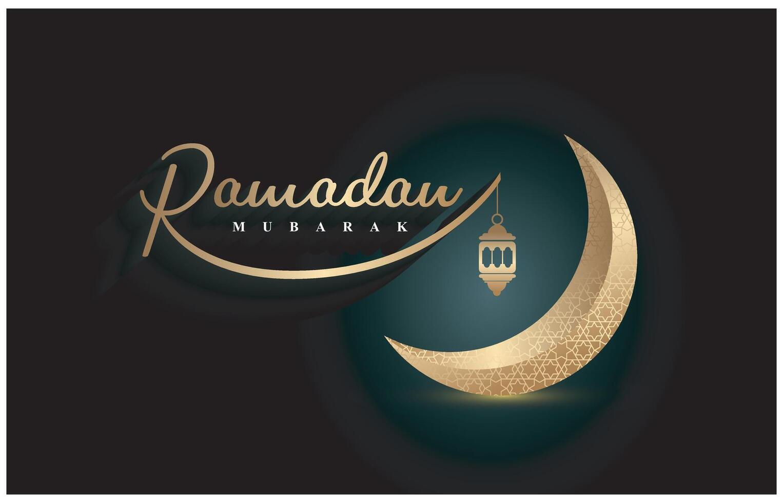 ramadan kareem vektor illustration islamic hälsning design linje moské med arabicum mönster lykta och kalligrafi