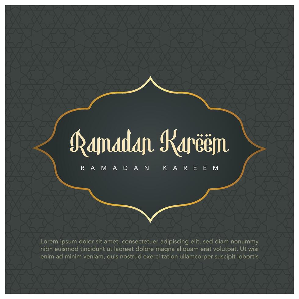 ramadan kareem vektor illustration islamic hälsning design linje moské med arabicum mönster lykta och kalligrafi