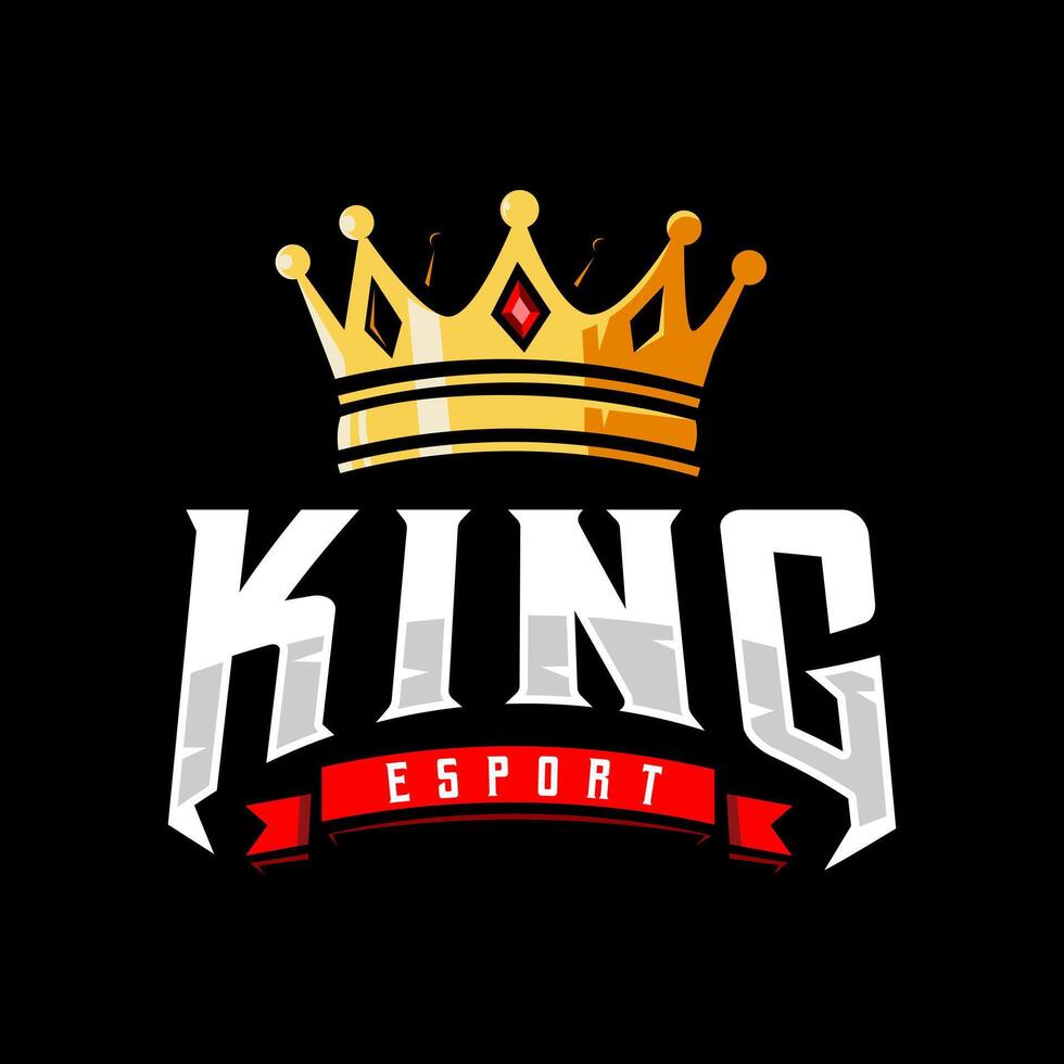 König Esport Logo Design Illustration Vektor