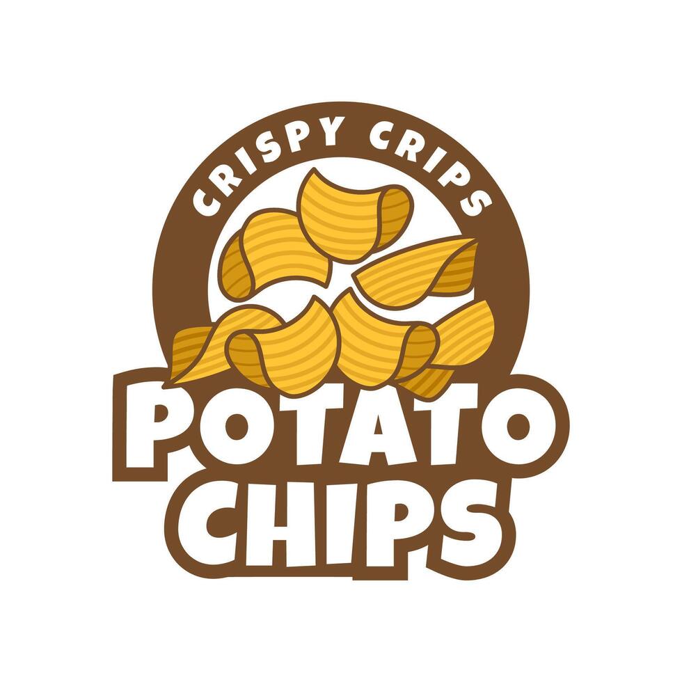 Logo Kartoffel Chips, Essen und Snack Logo mit einfach Kartoffel Karikatur, einzigartig Essen, Snack, Chips Geschäft Identität Vektor Symbol isoliert auf Weiß Hintergrund