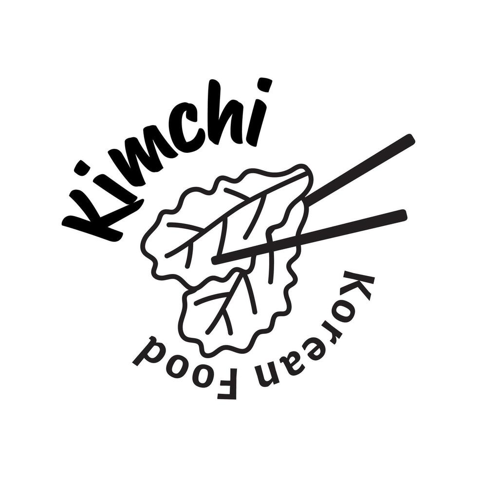 kimchi logotyp koreanska mat vektor mall, för organisk friska traditionell hemlagad mat grafisk mönster inspiration