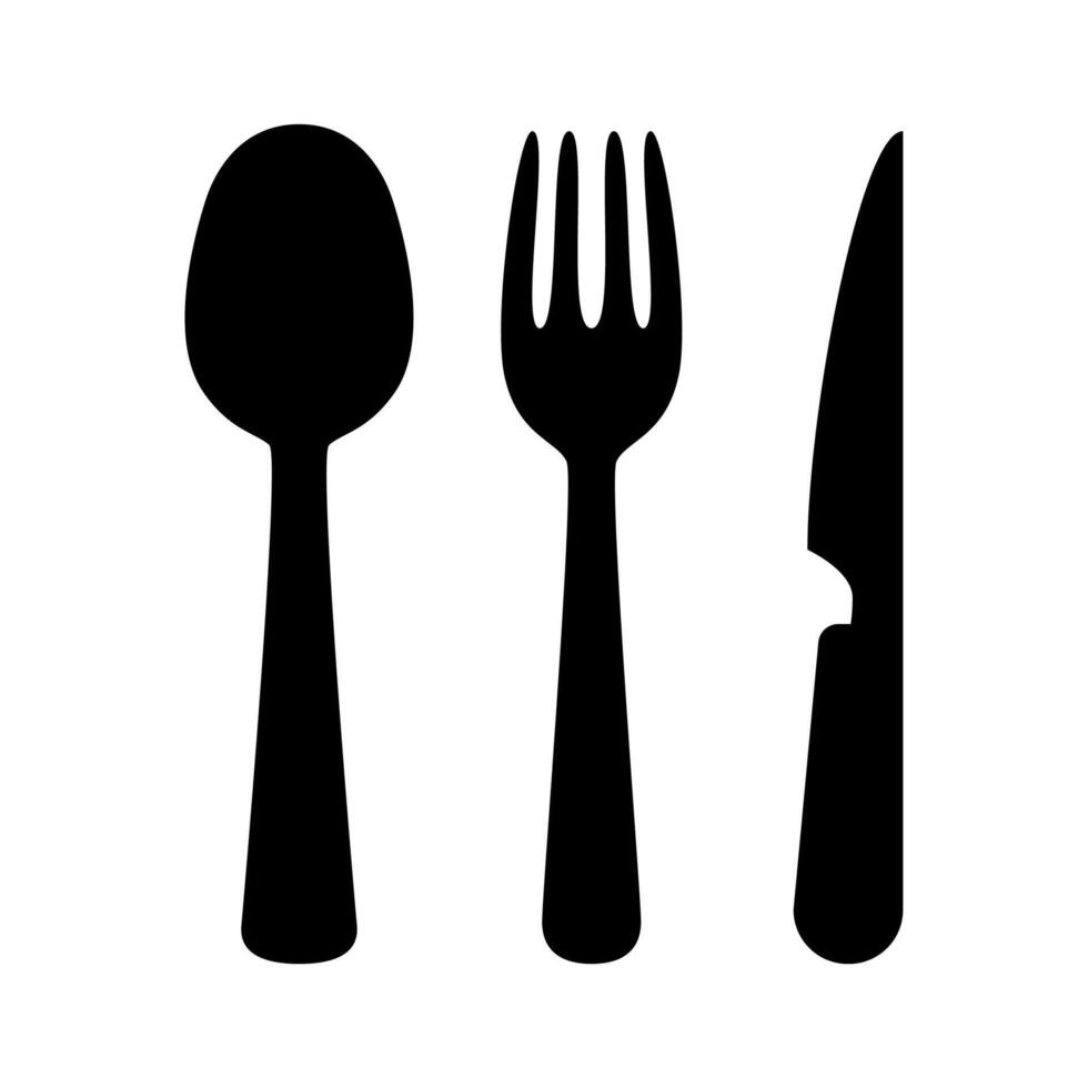 Besteck Symbol. Löffel, Gabeln. Restaurant Geschäft Konzept, Vektor Illustration