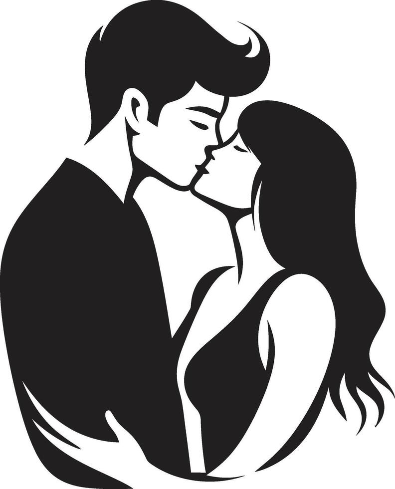 sensuell harmoni svart roman emblem evighet hängivenhet vektor kissing silhuett