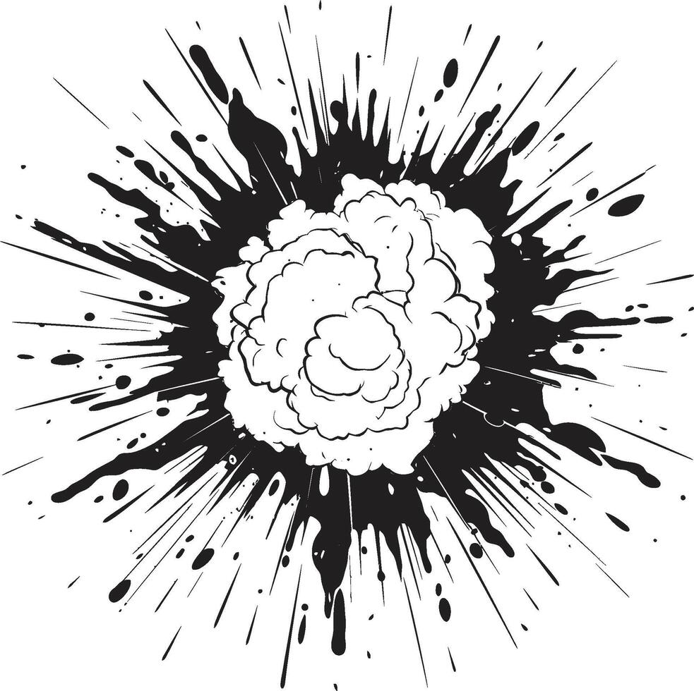 kraft pop- explosiv svart ikon pang bam tecknad serie explosion emblem vektor