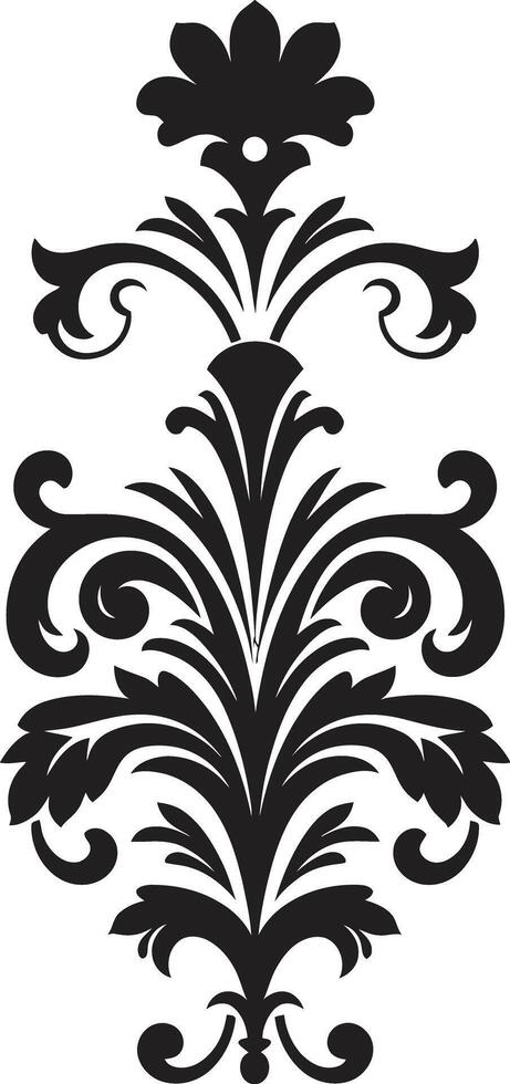 delikat rullar årgång emblem design antik herravälde svart logotyp filigran vektor