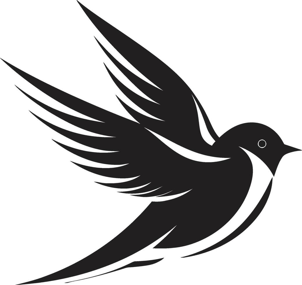 kostenlos fliegend Anmut Vogel schwarz Logo erhöht Charme fliegend Vogel Vektor Symbol