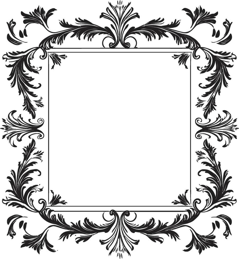 geometrisch Raffinesse Vektor schwarz Rahmen Symbol Design organisch Eleganz künstlerisch dekorativ Rahmen Vektor schwarz