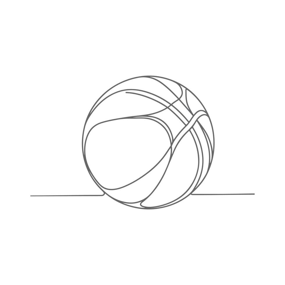 en basketboll minimalistisk ett linje kontinuerlig vektor konst design isolerat på en vit bakgrund.