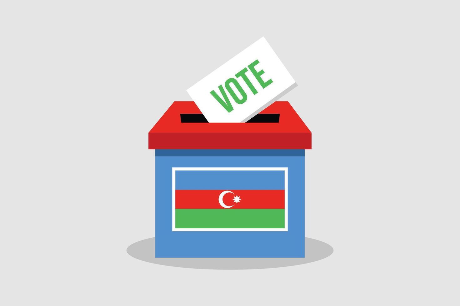 ein eben Vektor Illustration von ein Abstimmung Kasten. Aserbaidschan Präsidentschaftswahl Wahlen. jeder Abstimmung zählt.