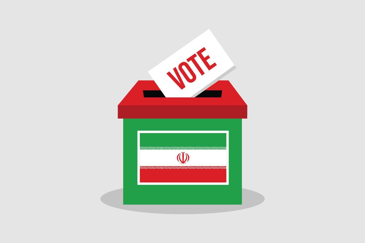 en platt vektor illustration av en valsedel låda. iran president- val. varje rösta räknas. 2025
