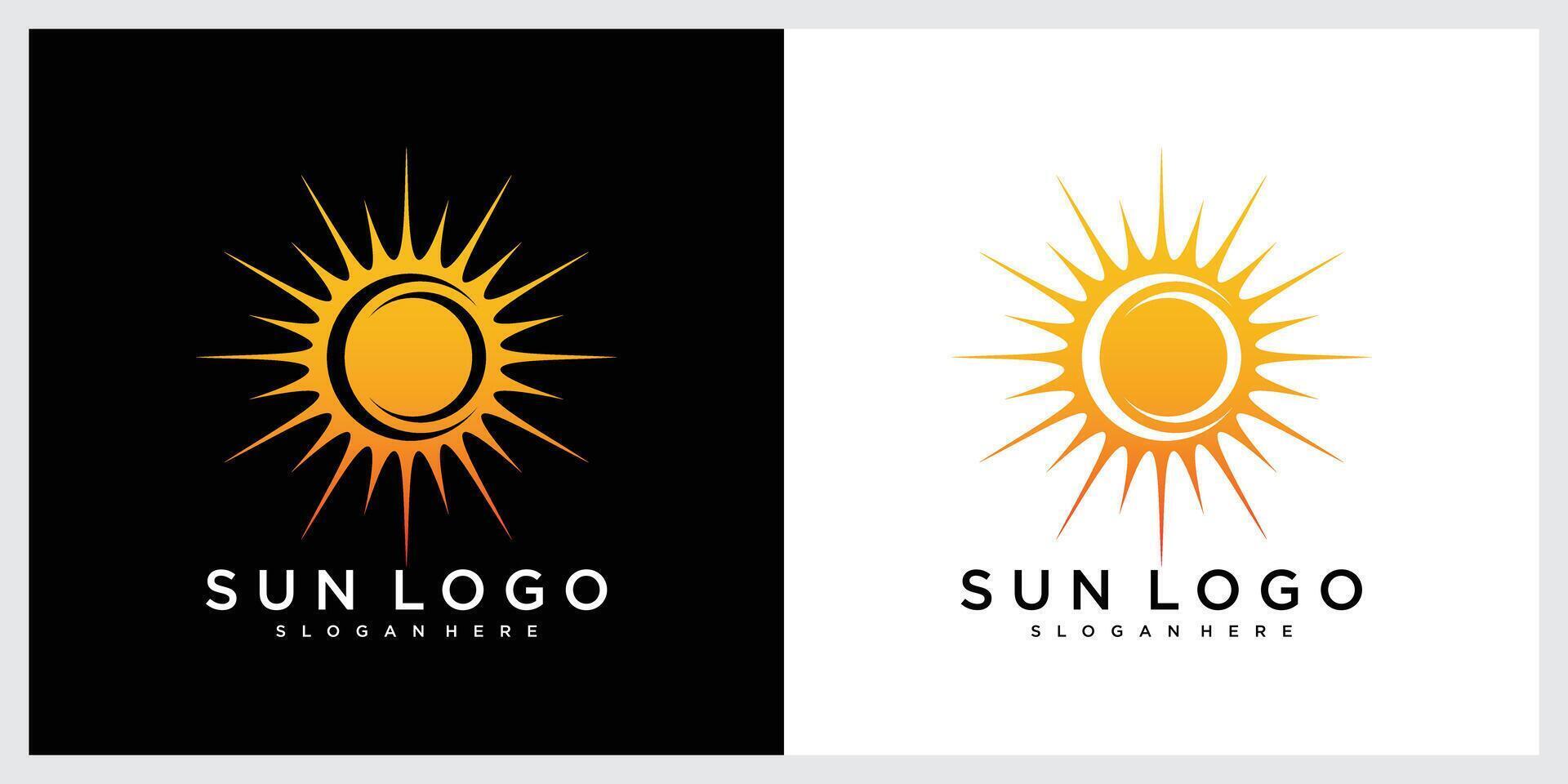 Sol logotyp design vektor mall ikon symbol illustration