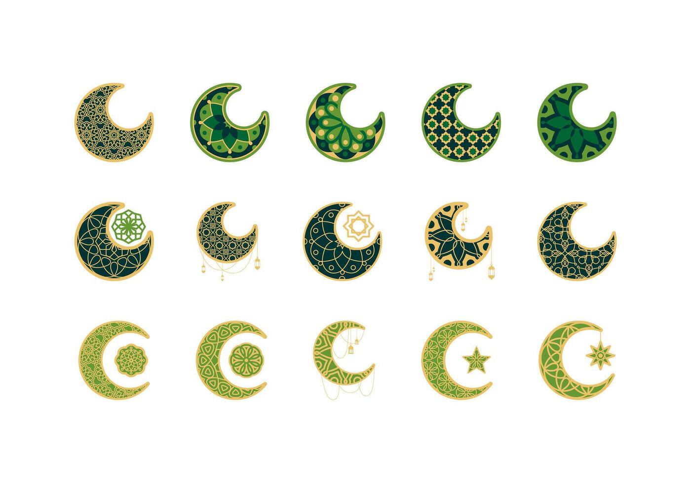 islamisch Mond Illustration Element einstellen vektor