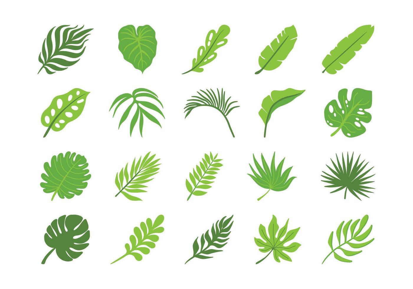 tropisk blad illustration element uppsättning vektor
