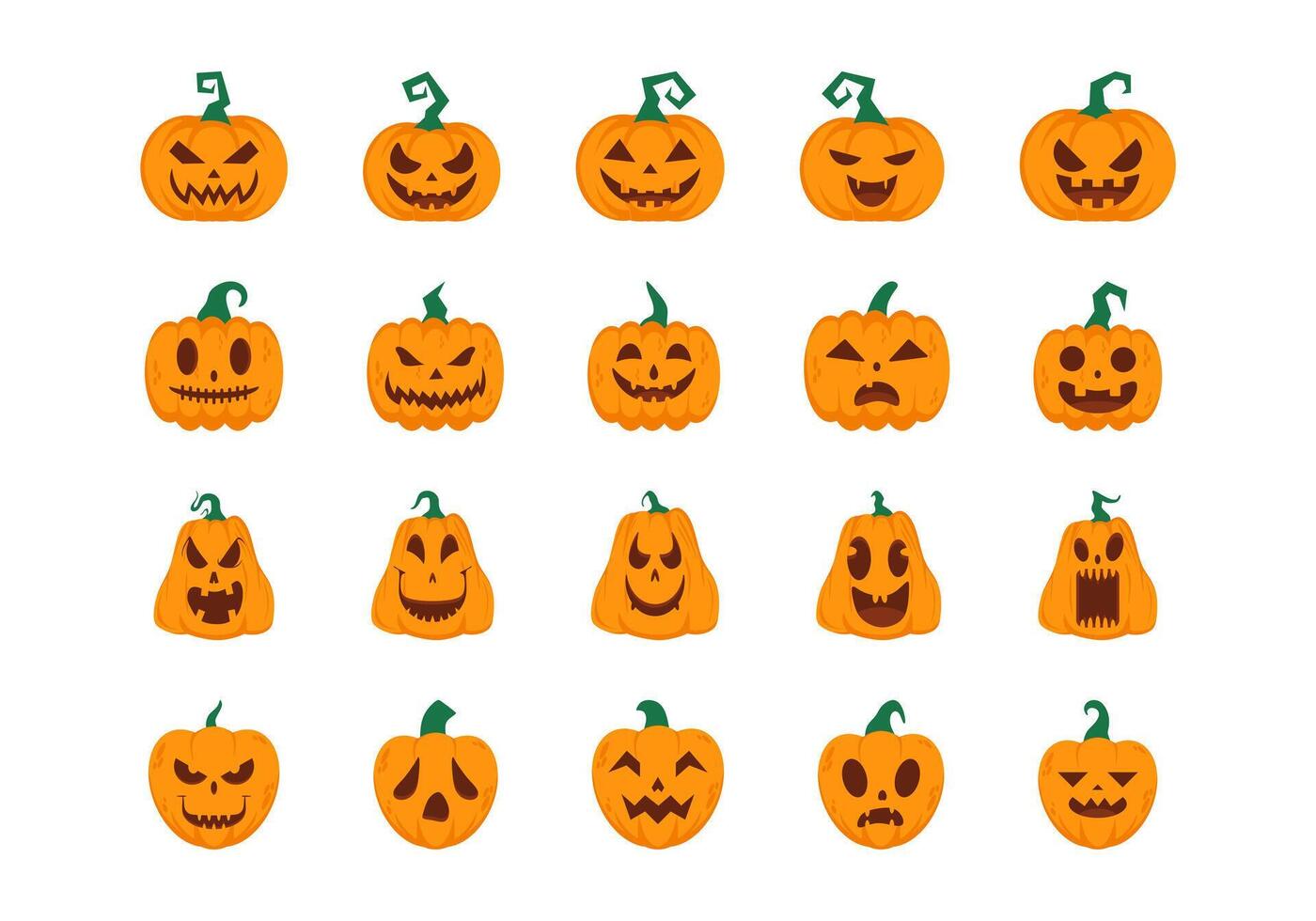 pumpa halloween illustration uppsättning vektor