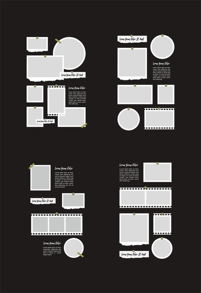 Bilder oder Fotos Rahmen Collage abstrakt Foto Frames und Digital Foto Mauer Vorlage vektor