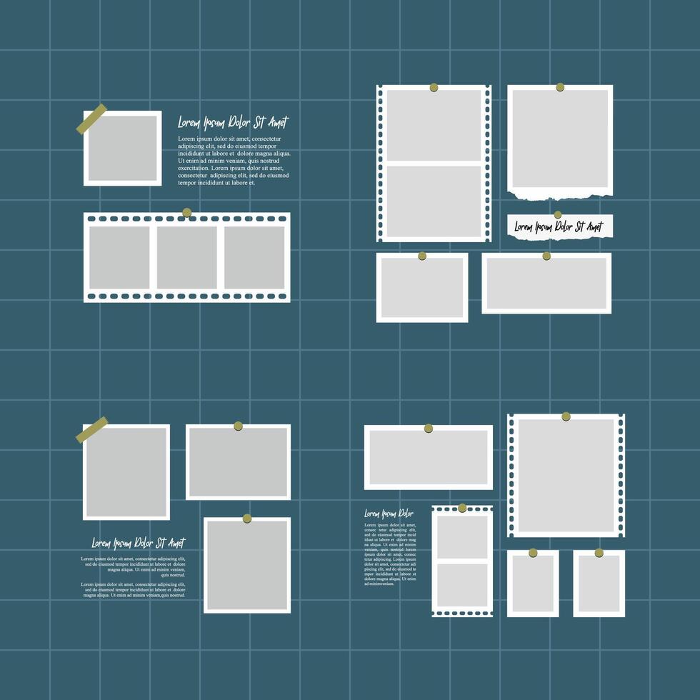 Bilder oder Fotos Rahmen Collage abstrakt Foto Frames und Digital Foto Mauer Vorlage vektor