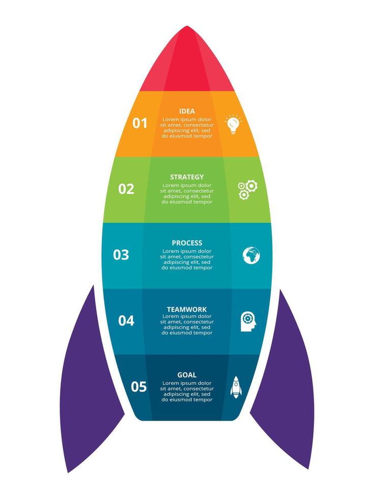 kreativt koncept för infographic med 5 steg, alternativ, delar eller processer. visualisering av affärsdata vektor