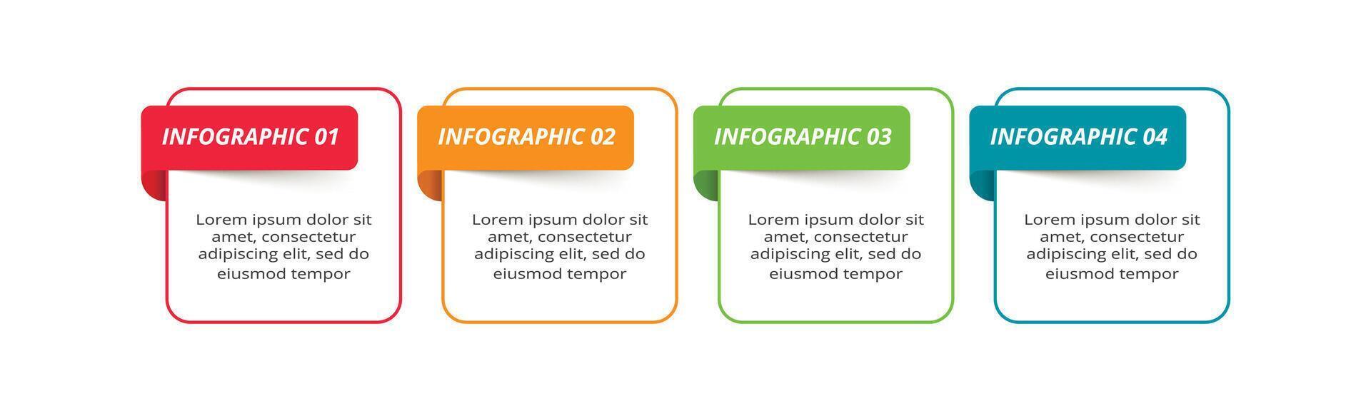 kreativ begrepp för infographic med 4 steg, alternativ, delar eller processer. företag data visualisering. vektor