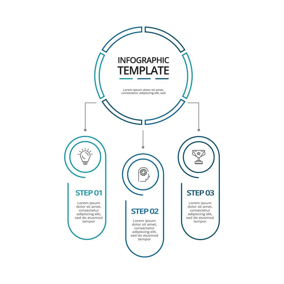 kreativ begrepp för infographic med 3 steg, alternativ, delar eller processer. företag data visualisering. vektor