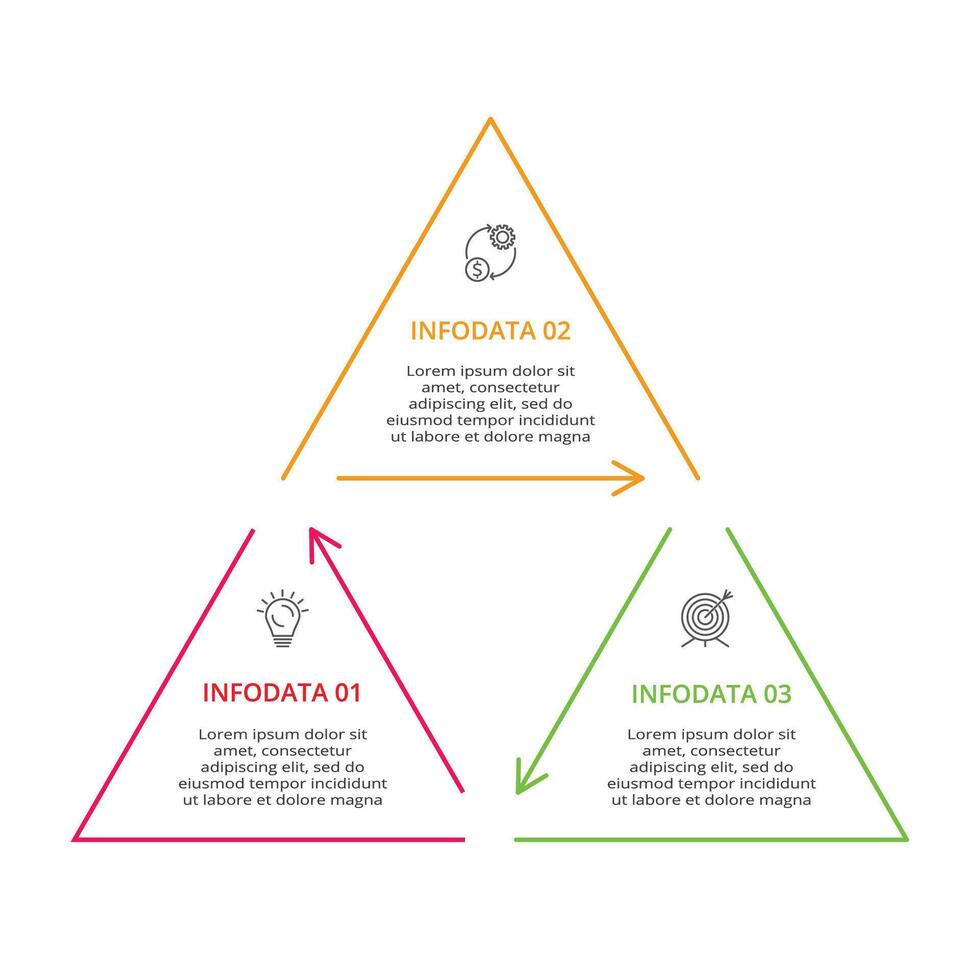 kreativ begrepp för infographic med 3 steg, alternativ, delar eller processer. företag data visualisering. vektor