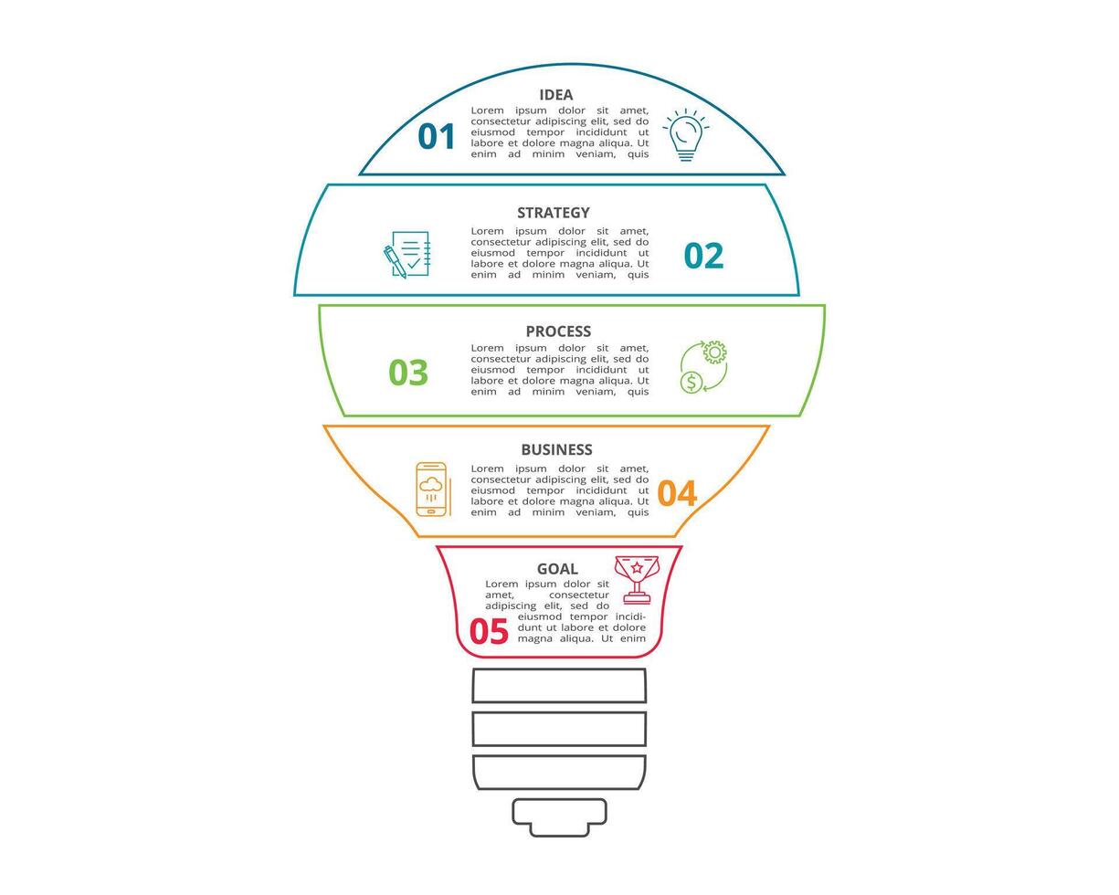 kreativ begrepp för infographic med 5 steg, alternativ, delar eller processer. företag data visualisering. vektor