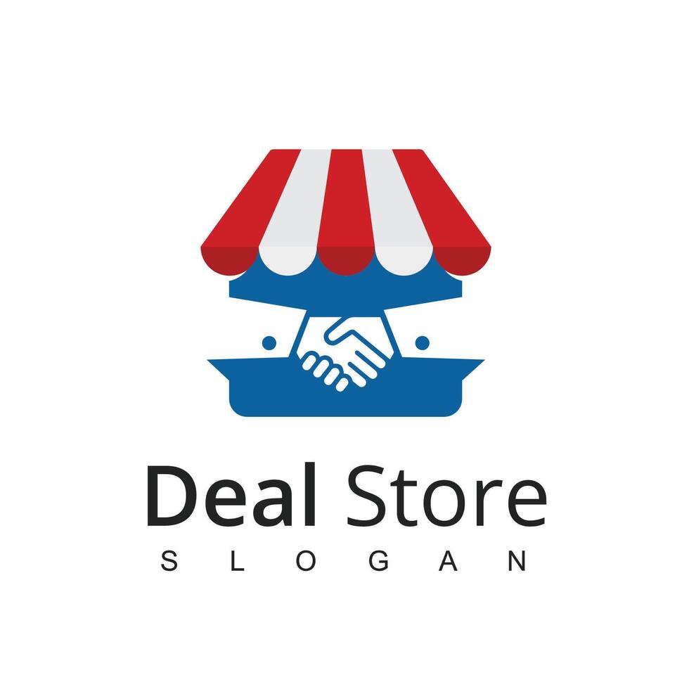 Deal Geschäft Logo mit Handschlag Symbol. online Geschäft und Verkauf Logo. vektor