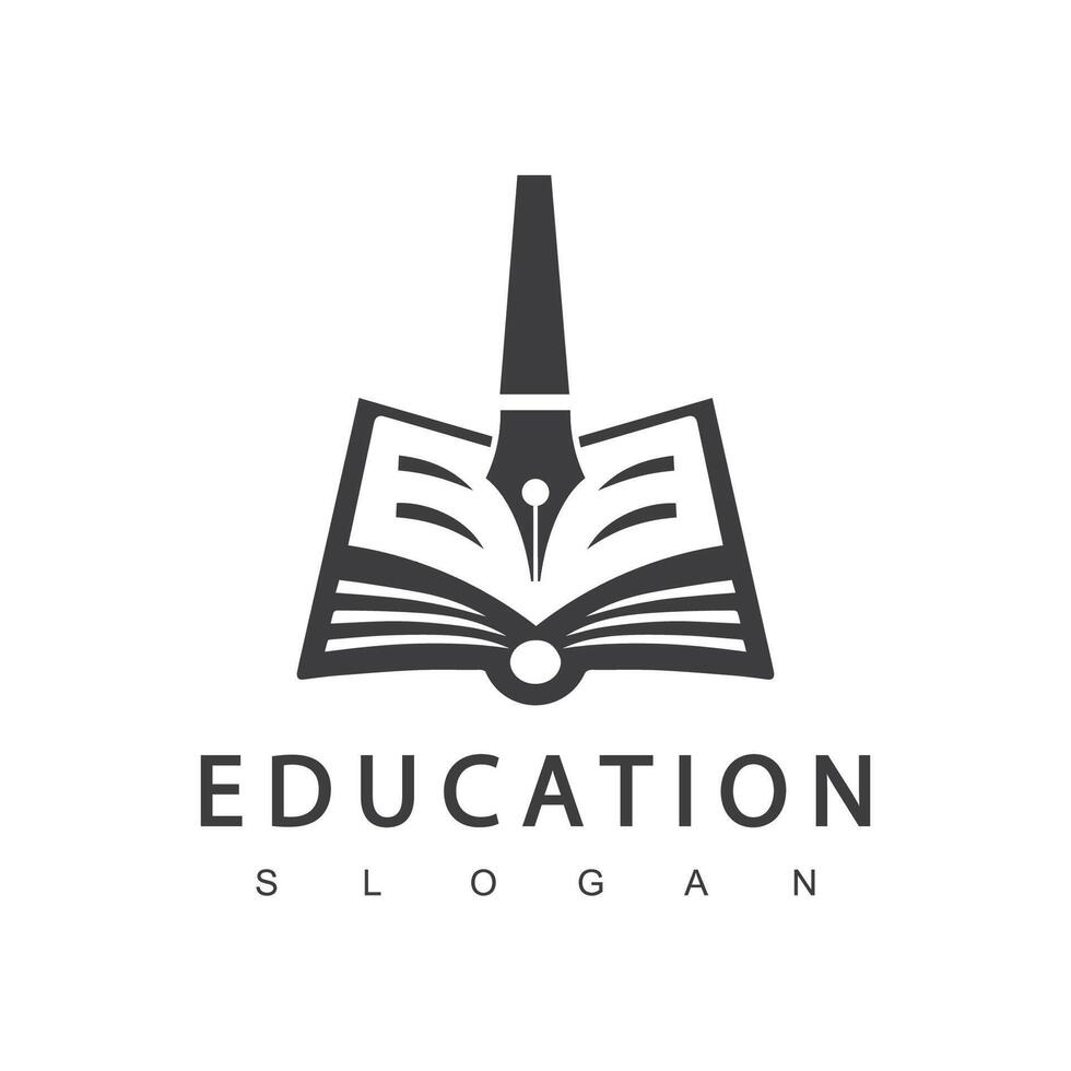 Bildung Logo Vorlage . reißt Sonne mit Buch Logo Vektor. vektor