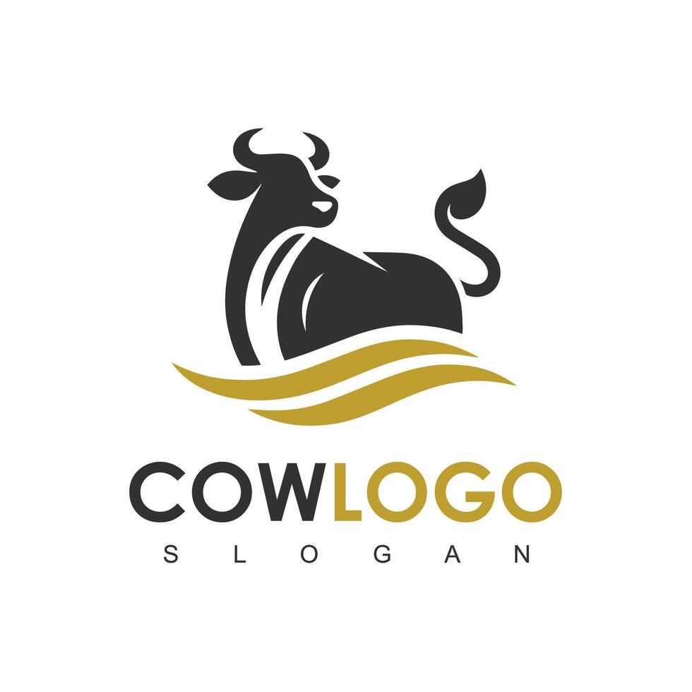 Kuh Logo. Prämie Kuh Bauernhof Produkt Logo Design Vektor. Jahrgang das Vieh Angus Rindfleisch Logo vektor