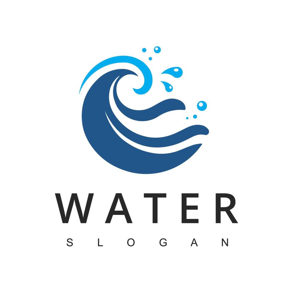 vatten med bubblor för tvål tvätta tvätt logotyp eller hav hav rullande vågor för strand semester eller surfa logotyp design vektor