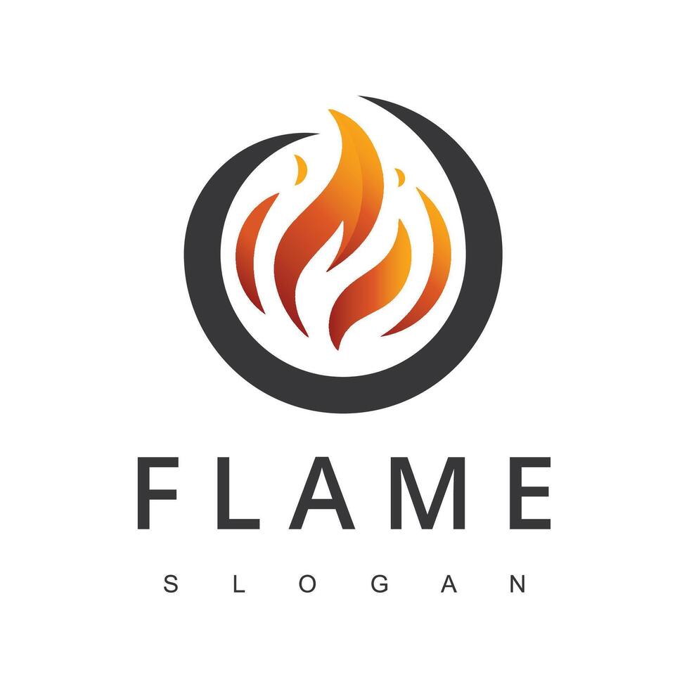 brand flamma för bränna gas olja företag eller utegrill bbq grill logotyp design vektor
