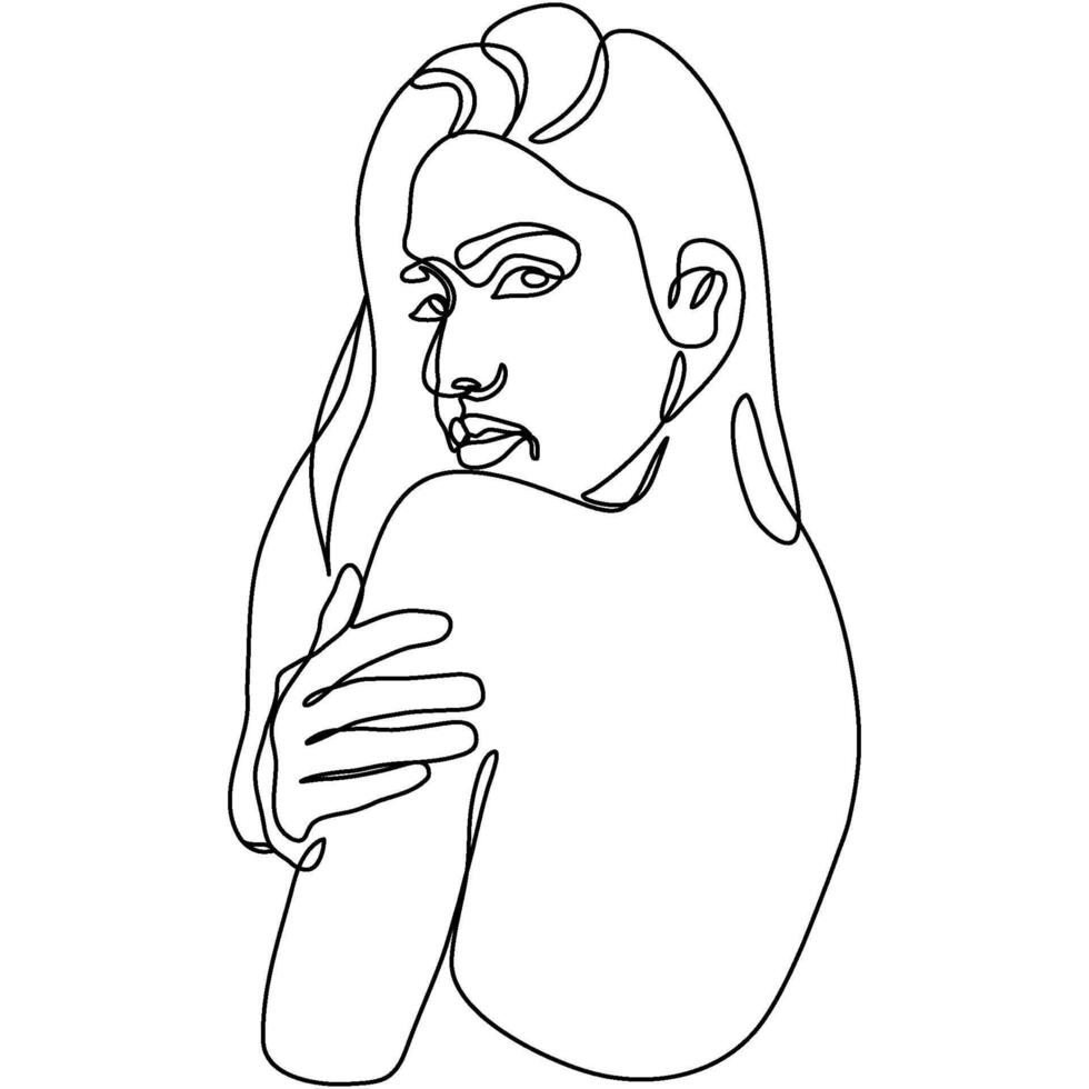 illustriert Frauen Linie Kunst. dekorativ Frau Pose Linie Kunst Illustration. Eleganz Pose von Frauen Umriss. vektor