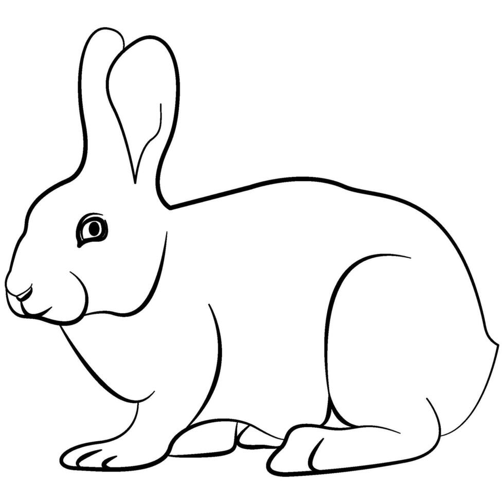 illustriert Hase Umriss. Hase Linie Kunst. Zeichnung von Hase Gliederung Illustration zum Färbung Buchseite. vektor