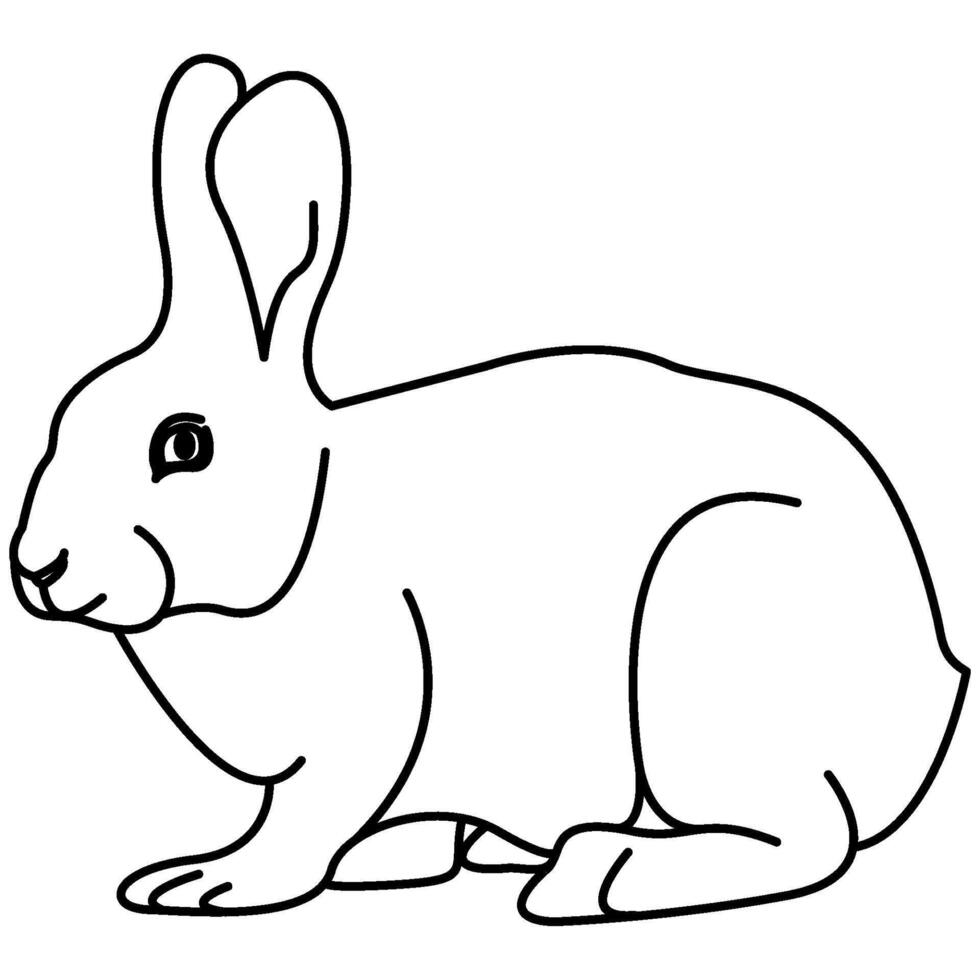 illustriert Hase Umriss. Hase Linie Kunst. Zeichnung von Hase Gliederung Illustration zum Färbung Buchseite. vektor