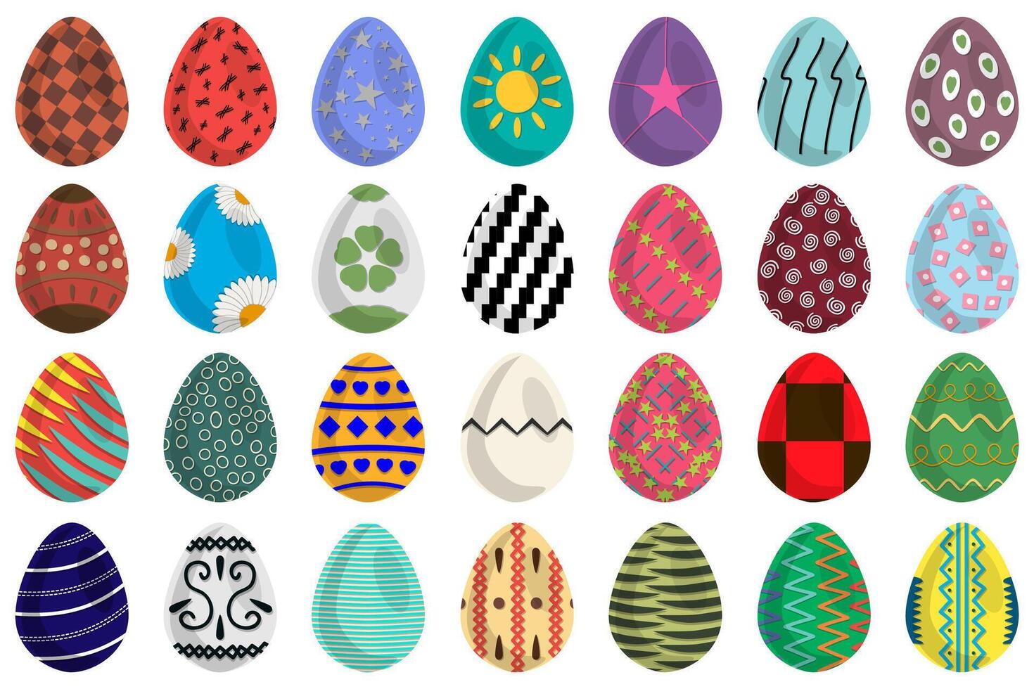 illustration på tema firande Semester påsk med jaga färgrik ljus ägg vektor