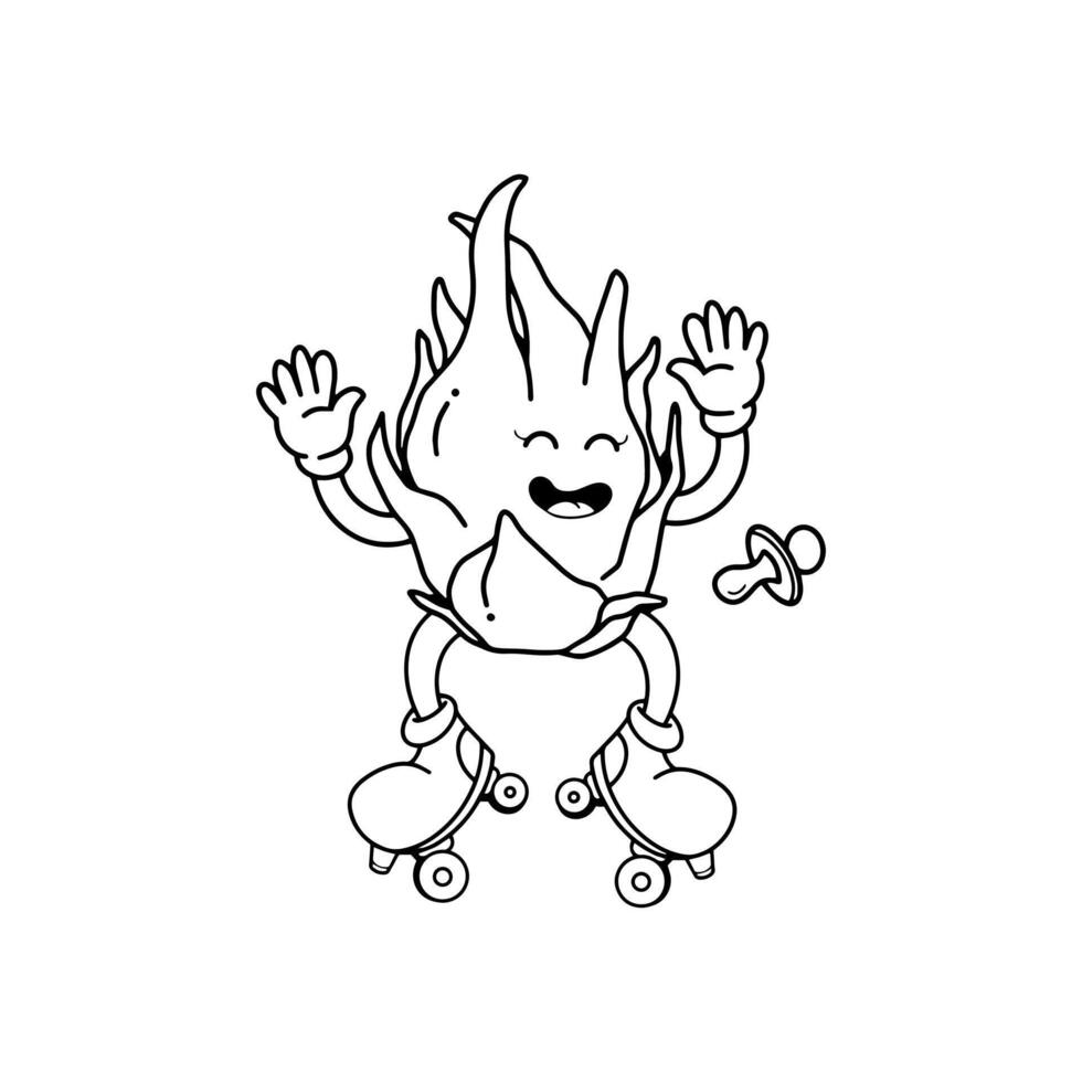 süß Karikatur Charakter Baby Drachen Frucht, Vektor. groovig Karikatur. vektor