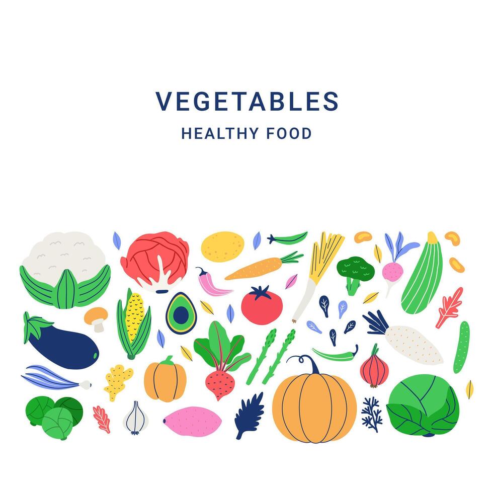 Banner organisch Essen Gemüse Vektor Illustration